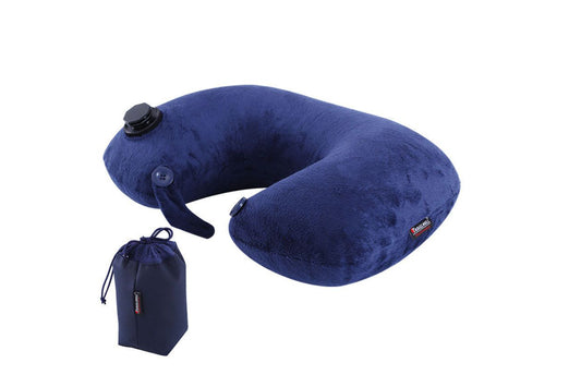 How do you blow air into an inflatable pillow?