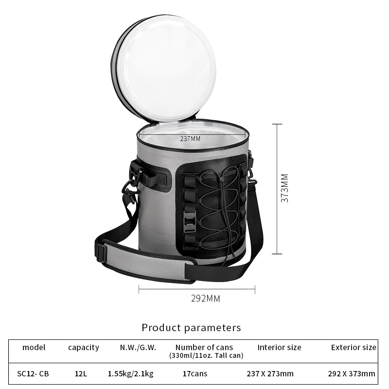 El refrigerador aislado portátil empaqueta la prenda impermeable suave al aire libre del bolso del refrigerador de la fiambrera de las comidas campestres que acampa 12L