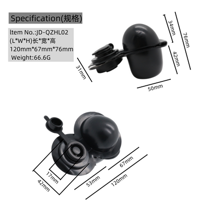 La bomba de Tpu negra de nuevo estilo viene con una válvula de aire Industrial de inflado y desinflado rápido con resorte para anillo de natación salvavidas