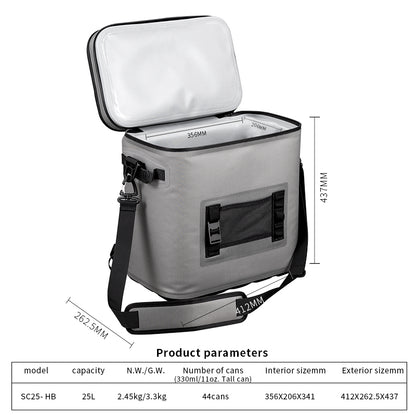 25L Insulated Cooler Bag Outdoor Picnic Cooler Bag Portable Wine Beer Can Portable Cooler Box