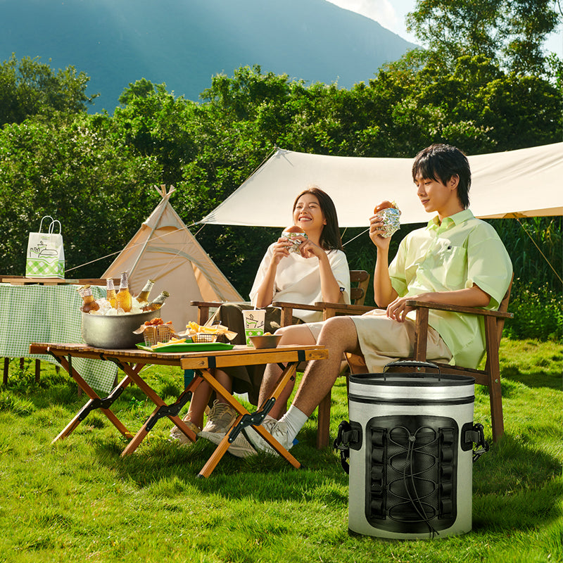 El refrigerador aislado portátil empaqueta la prenda impermeable suave al aire libre del bolso del refrigerador de la fiambrera de las comidas campestres que acampa 12L